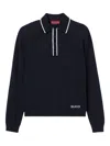 Gucci Long Sleeves Wool Polo Collar Sweater In Blue