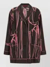 Gucci Long Sleeve Pajama Shirt Notched Collar In Burgundy