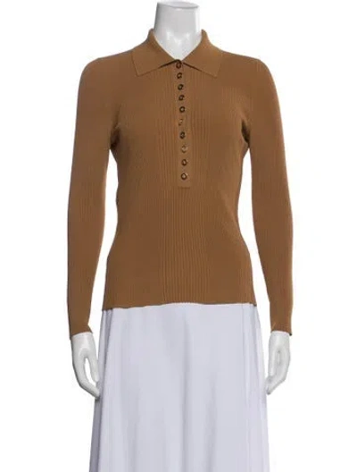 Pre-owned Gucci Long Sleeve Polo In Brown