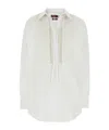 Gucci Oversize Shirt With Collared Neck And Textured Panel In White