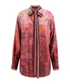 Gucci Silk Shirt With Flora Print And Tie Bow
