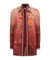Gucci Silk Floral Shirt In Burgundy