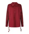 Gucci Womens Rosso Ancora Embroidered Drawstring-sleeves Cotton-poplin Shirt In Red
