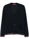 Gucci Women Long Sleeve V-neck Cardigan In Blue
