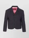 Gucci Long Sleeve V-neck Jacket With Back Vent In Black