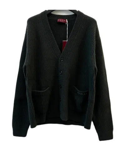 Gucci Long-sleeved Cardigan Sweater In Black