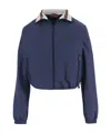 Gucci Blue Solid Shirt Collar Sweatshirt In Blue