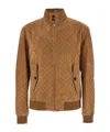 Gucci Brown Jacket With All-over Embossed Gg Motif And Collar With Buttons In Suede Man In Brown