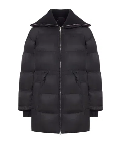 Gucci Padded Bomber Jacket With Gabardine Trim In Black