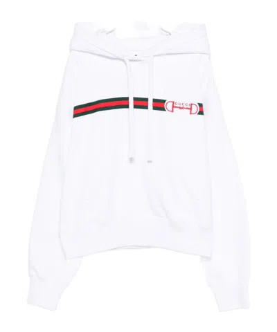 Gucci Long-sleeved Hooded Sweatshirt In Multi