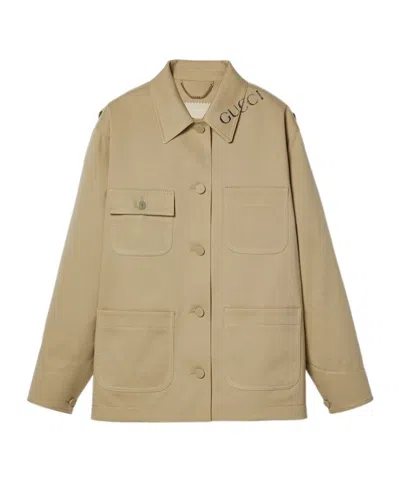 Gucci Long-sleeved Jacket In Nude