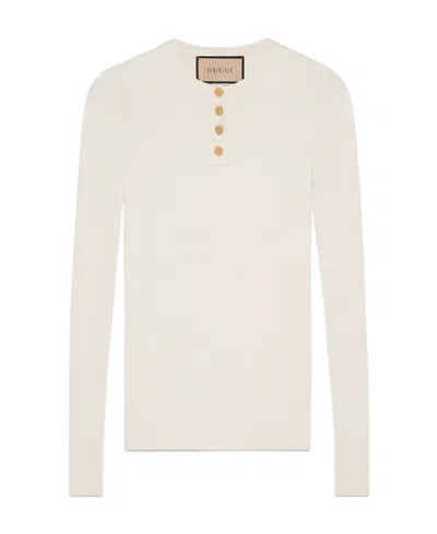 Gucci Long-sleeved Knit Top In White
