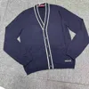 Gucci Long-sleeved Knitted Cardigan In Blue