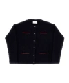 Gucci Long-sleeved Knitted Cardigan In Black