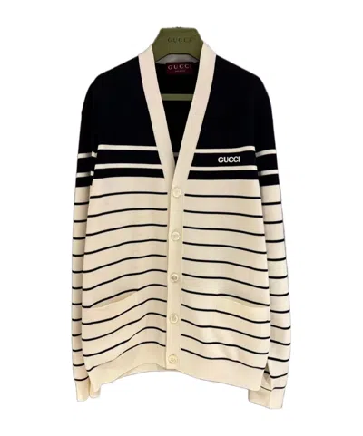 Gucci Long-sleeved Knitted Cardigan In Nude