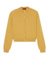 Gucci Long-sleeved Knitted Cardigan In Yellow