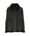 Gucci Black Curly Shearling Leather Biker Jacket In Black