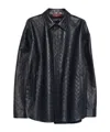 Gucci Long-sleeved Leather Shirt Jacket In Black