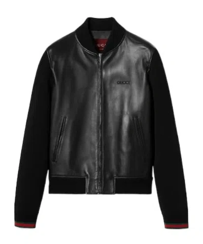 GUCCI GUCCI LOGO EMBROIDERED ZIP-UP JACKET