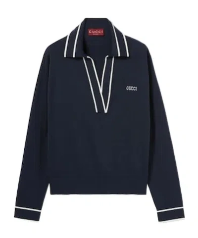 GUCCI GUCCI LOGO INTARSIA POLO TOP