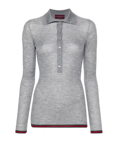 GUCCI EXTRA FINE RIB CASHMERE KNIT TOP