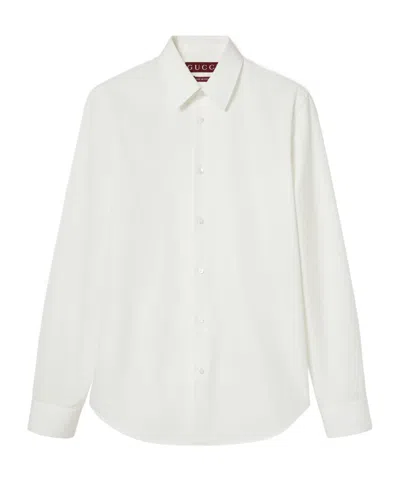Gucci Long-sleeved Poplin Shirt In White