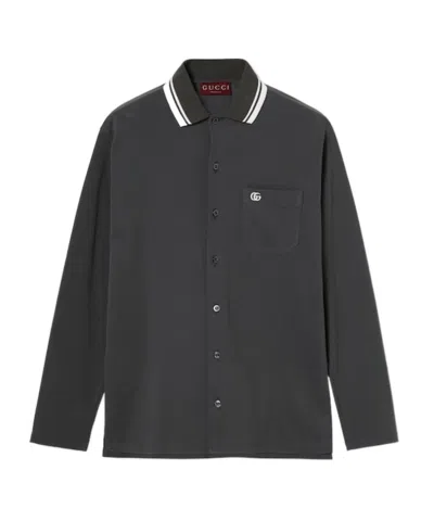 Gucci Long-sleeved Shirt In Black