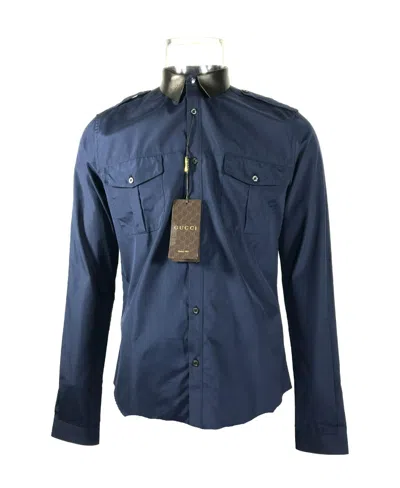 Gucci Long-sleeved Shirt In Blue