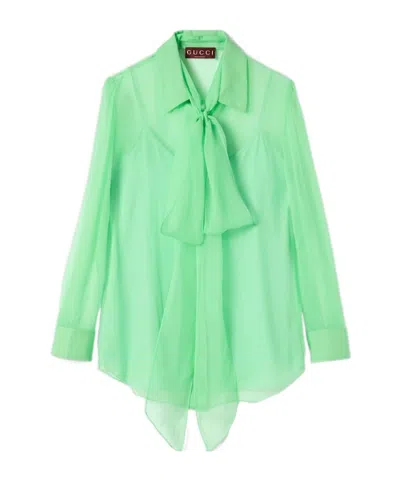 Gucci Long-sleeved Shirt In Green