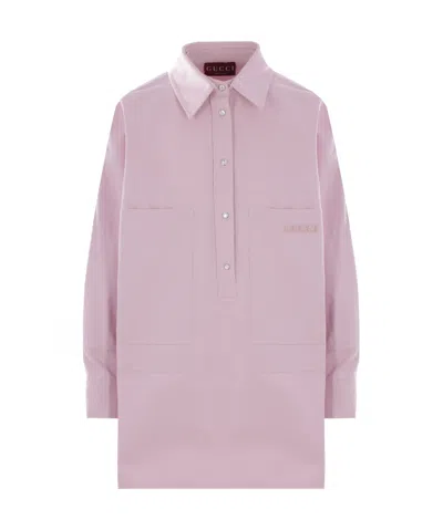 Gucci Long-sleeved Shirt In Pink