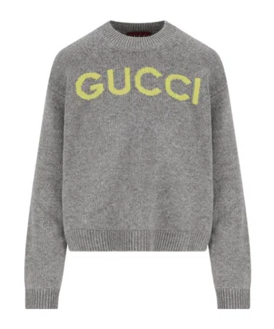 Gucci Long-sleeved Sweater In Gray