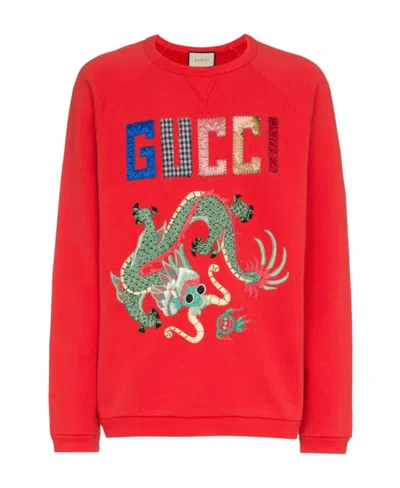 Gucci Long-sleeved Sweater In Red