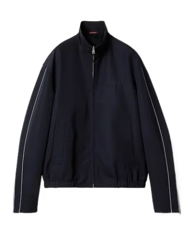 Gucci Long-sleeved Twill Jacket In Black