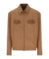 Gucci Blazer Camel Patterned Collar Buttoned Flap Pockets In Brown