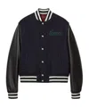Gucci Logo-patch Wool And Leather Varsity Jacket In Black