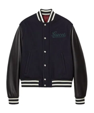 GUCCI GUCCI LEATHER VARSITY JACKET