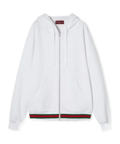 GUCCI GUCCI WEB DETAILED JERSEY SWEATSHIRT