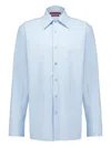 Gucci Long Sleeves Cotton Shirt In Blue