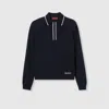 Gucci Long Sleeves Wool Polo Collar Sweater In Black