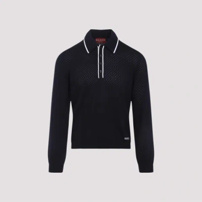 Gucci Long Sleeves Polo S In Black