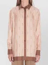 Gucci Long Sleeves Striped Silk Shirt In Multi