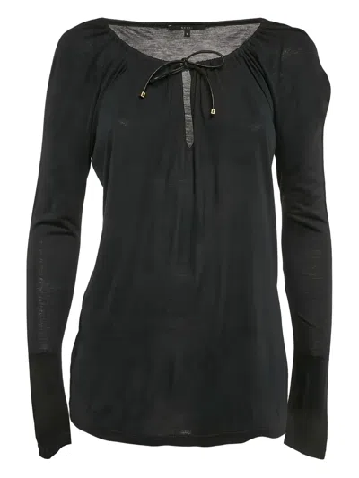 Pre-owned Gucci Long-sleeves Tie-neck Top