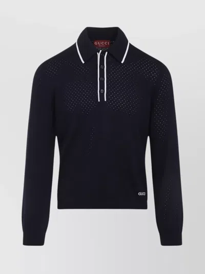 GUCCI LONG SLEEVES WOOL POLO COLLAR SWEATER