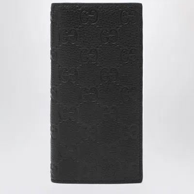 Gucci Long Vertical Wallet In Gg In Black