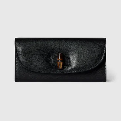 Gucci Long Wallet With Bamboo In Orange