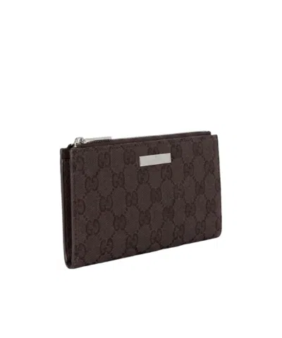 Gucci Long Wallet With  Plaque In Brown