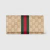 Gucci Long Wallet With Web In Pink