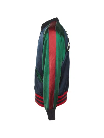 Pre-owned Gucci Long-sleeve Bomber Jacket In Blue