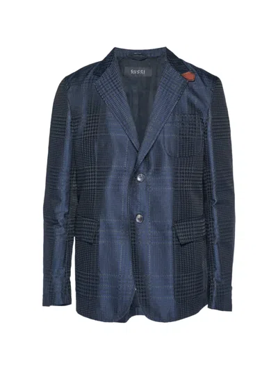 Pre-owned Gucci Long-sleeve Single-breasted Blazer In Blue