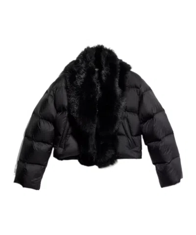 Gucci Long-sleeved Down Jacket In Black